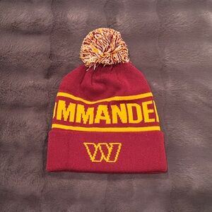 NFL Washington Commanders Burgundy Knit Hat with Pom NWOT